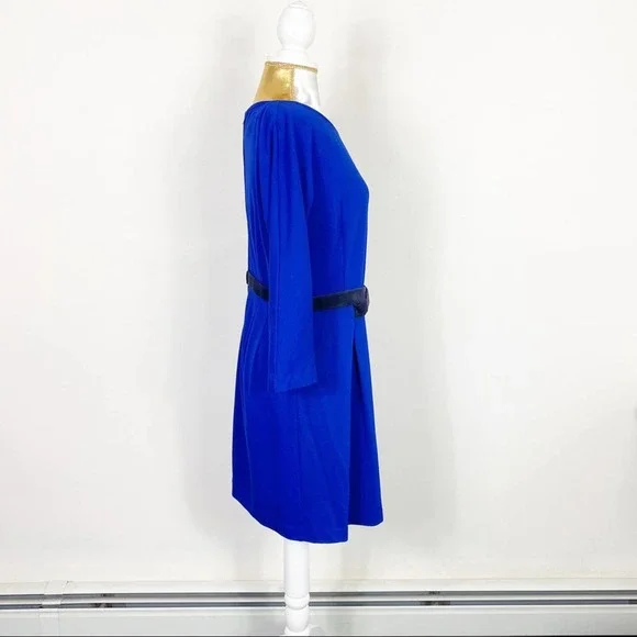 Anthro Girls from Savoy Blue Ponte Shift Dress S - Picture 3 of 6